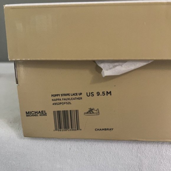 BRAND NEW MICHAEL KORS STRIPE LACE UP LAVENDER SNEAKERS SHOES 9.5 - Picture 4 of 4